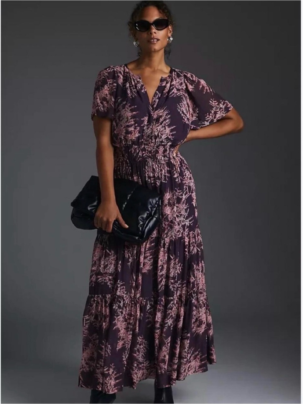 Anthropologie Somerset Maxi Dress Chiffon Edition Sz M